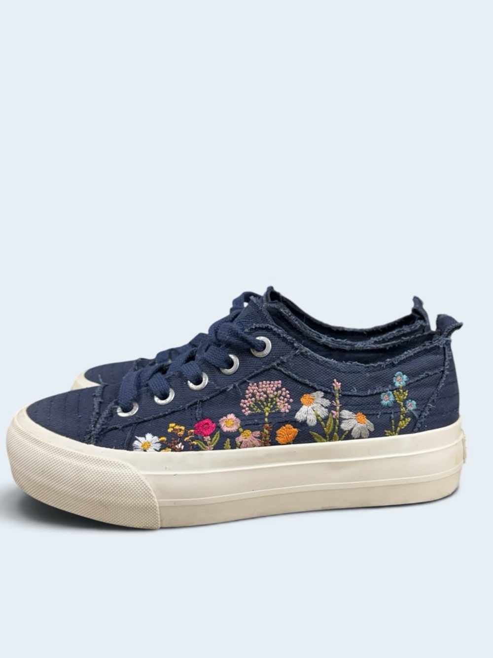 Blowfish Malibu Platform Sneakers - Sadie-Sun- embroiderer flowers size 7.5 - Picture 3 of 9